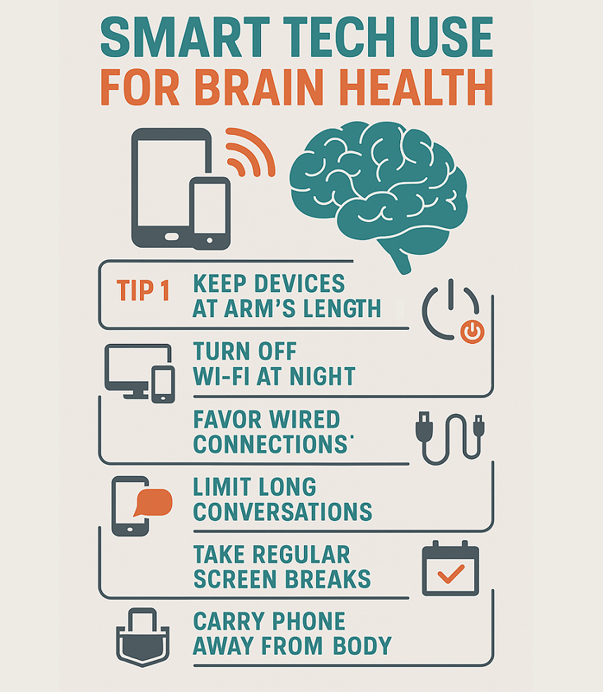 smart tech use for brain health infographic